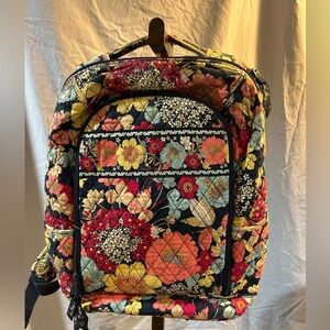 Vera Bradley laptop backpack bold floral colors red,pink,blue,yellow